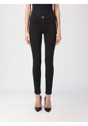 PHILIPP PLEIN High-Waisted Cropped Skinny Stretch Jeans with Used Effect