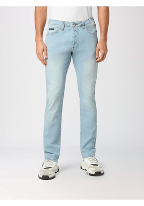 PHILIPP PLEIN Slim Fit Skinny Jeans in Cotton Denim with Metal Logo