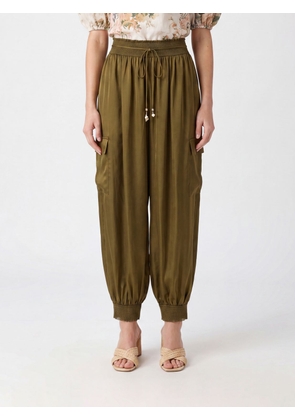 ZIMMERMANN High-Waisted Wide Leg Cargo Trousers in Silk with Drawstring