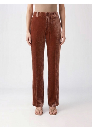 LA DOUBLEJ High-Waisted Skinny Trousers in Velvet with Slant Pockets