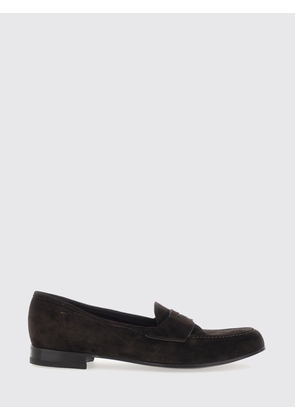 LIDFORT Classic Suede Calfskin Loafers with Saddle Strap