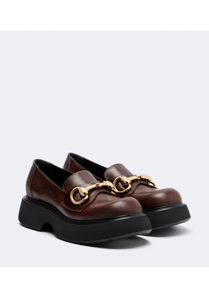 Gucci Brittany Horsebit leather platform loafers