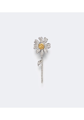 Yvonne Leon Marguerite 9kt white gold single earring with diamonds and citrines