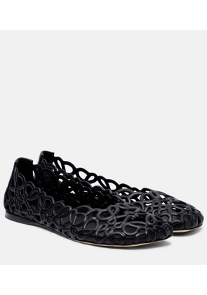 Loewe Petal Anagram leather ballet flats