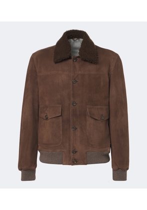 Eleventy Shearling-lined suede jacket