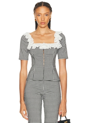 LPA Gigi Top in Black And White Gingham - Black & White. Size XXS (also in XS, S, M, L, XL).