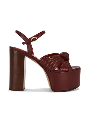 Valentino Garavani Crasher Sandal in Red Wine & Noce - Red. Size 40 (also in 36.5, 38.5, 39.5, 41, 36, 37, 37.5, 38, 39).