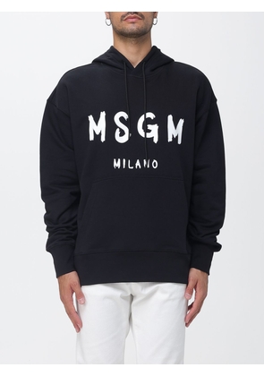MSGM Relaxed Fit Cotton Hoodie with Pouch Pocket and Logo
