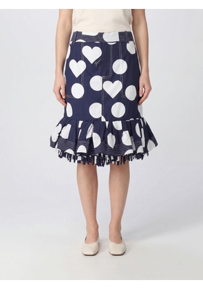 JACQUEMUS Cabana Polka-Dot and Heart Midi Skirt with High Waist and Ruffles