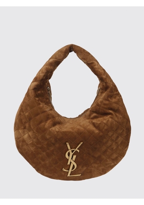 SAINT LAURENT Icare Quilted Suede Shoulder Bag with YSL Monogram