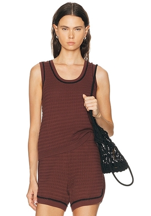 Varley Gideon Knit Tank Top in Ironwood - Brown. Size XS (also in S, M, L).