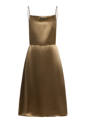 Miu Miu Ruffled Satin Midi Dress - Moda Operandi