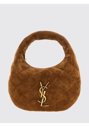 SAINT LAURENT Icarino Quilted Suede Handbag with YSL Logo