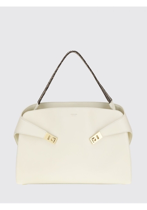 FERRAGAMO Hug Calfskin Leather Shoulder Bag with Braided Handle