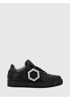 PHILIPP PLEIN Smooth Leather Low-Top Trainers with Jewelled Buckle