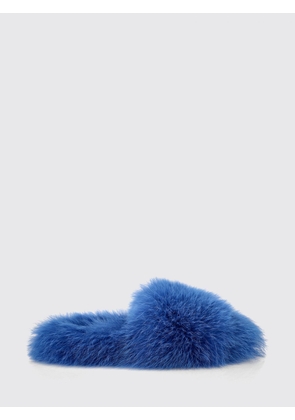 PHILIPP PLEIN Solid Colour Fur Slide Sandals with a Low Heel