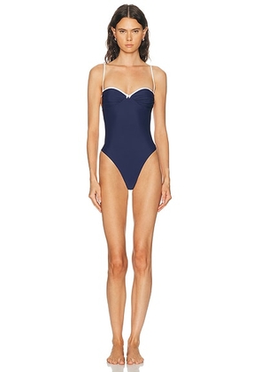 LPA Saylor One Piece in Navy Blue & White - Navy. Size L (also in XS, S, M, XL).