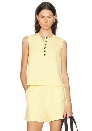 Varley Marla Button Placket Tank Top in Anise Flower - Yellow. Size XS (also in S, M, L).