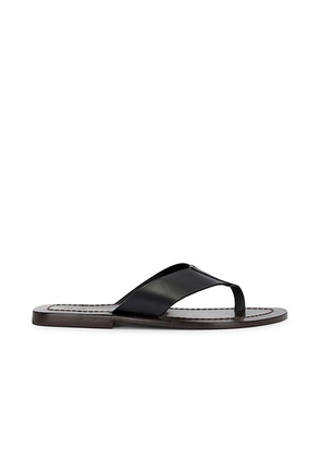 The Row Dan Flip Flop in Lacquer Brown - Black. Size 45 (also in 42, 44).