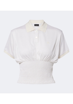 Gucci Double G shirred silk top