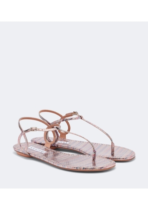Aquazzura Almost Bare striped leather thong sandals