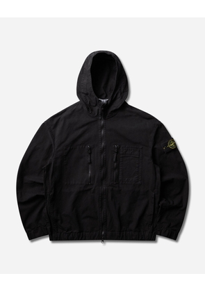 Men s Organic Cotton Ripstop Hooded Overshirt Black