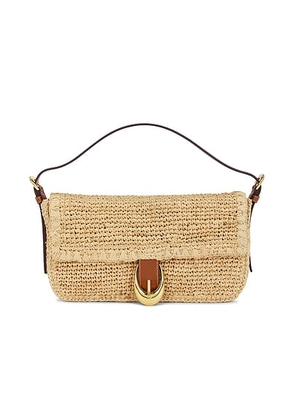 Staud Harlow Raffia Shoulder Bag in Natural & Tan - Neutral. Size all.