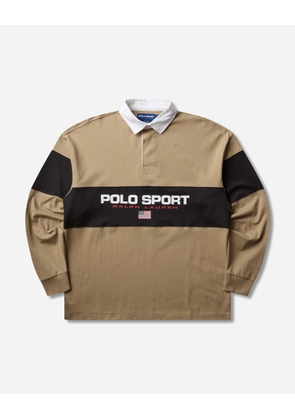 Men s Big Fit Polo Sport Rugby Shirt Khaki / Black Boot