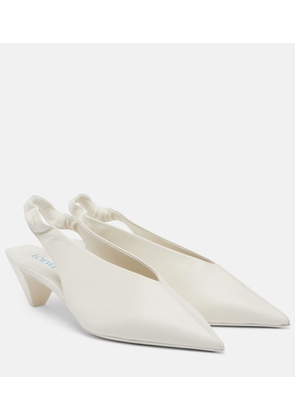 Loewe Origami Cubic leather slingback pumps