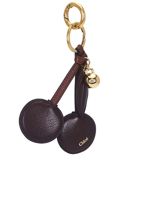 Chloe Cherry Bag Charm in Grenat - Burgundy. Size all.