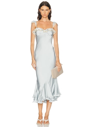 LPA Addison Midi Dress in Light Blue - Blue. Size S (also in XXS, XS, M, L, XL).