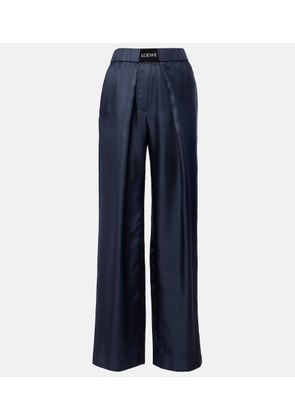 Loewe Logo silk wide-leg pants