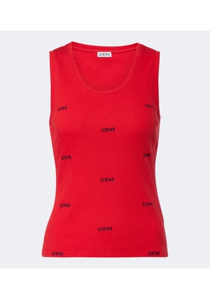 Loewe Logo ribbed-knit cotton-blend tank top