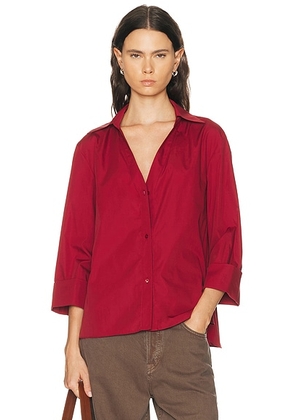 TWP Deep V Relaxed Top in Karanda Red - Red. Size XS (also in S, L).