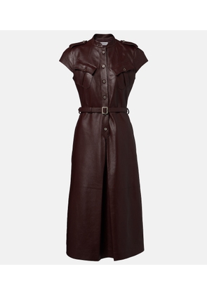 McQueen Belted leather midi dress
