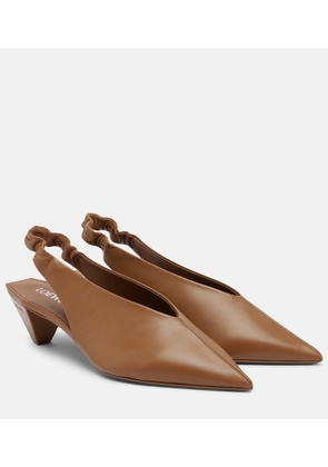 Loewe Origami leather slingback pumps