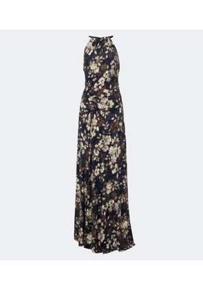 Simkhai Cerin gathered floral halterneck maxi dress