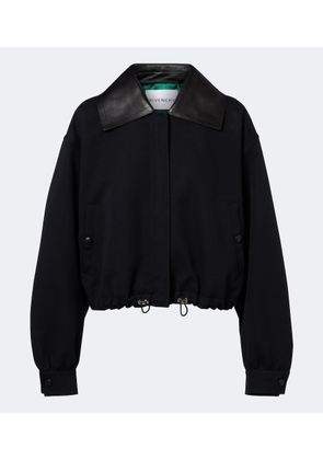 Givenchy Leather-trimmed cotton and wool jacket