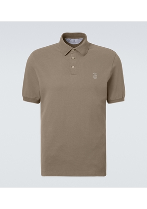 Brunello Cucinelli Logo cotton pique polo shirt