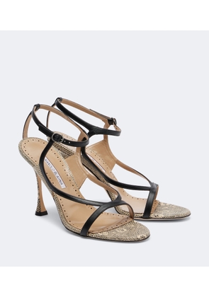 Manolo Blahnik Tibula snake-effect leather sandals