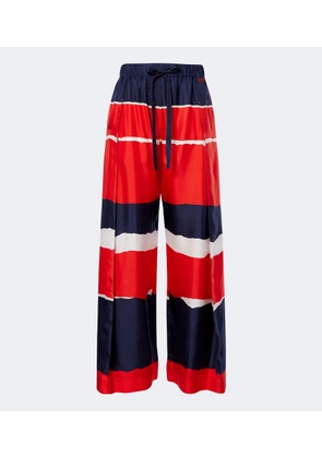 Loewe Printed silk twill wide-leg pants