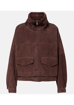Loewe Leather-trimmed suede jacket
