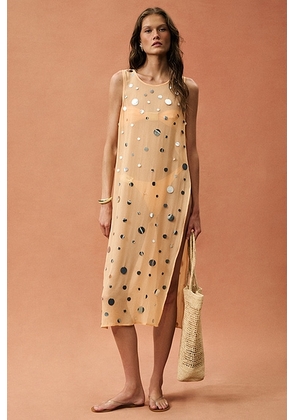 CHAN LUU for FWRD Chloe Sequin Tunic Dress in Apricot - Lemon. Size all.