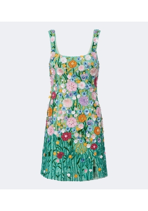 La Fuori Embellished floral-applique minidress