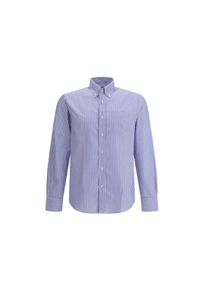Deperlu Blue Cotton Pattern Shirt - M