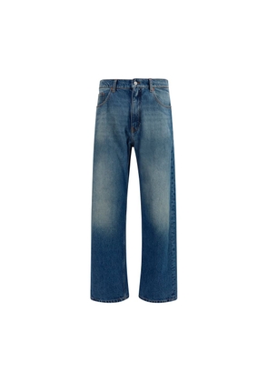 MM6 Blue Cotton Straight-Leg Jeans - W30
