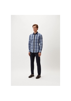 Bikkembergs Navy Blue Cotton Pattern Shirt - M