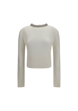 PINKO White Wool Oves Aries Sweatshirt - L