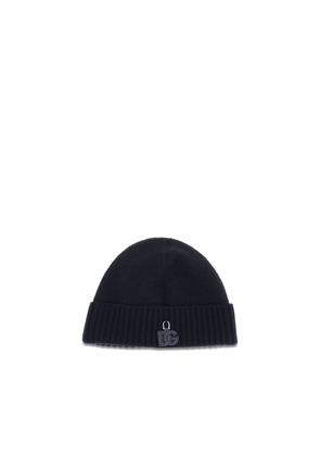 Dolce & Gabbana Black Wool Oves Aries Beanie - UNI