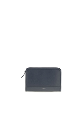Dolce & Gabbana Blue Calf Leather Bos Taurus Clutch Bag